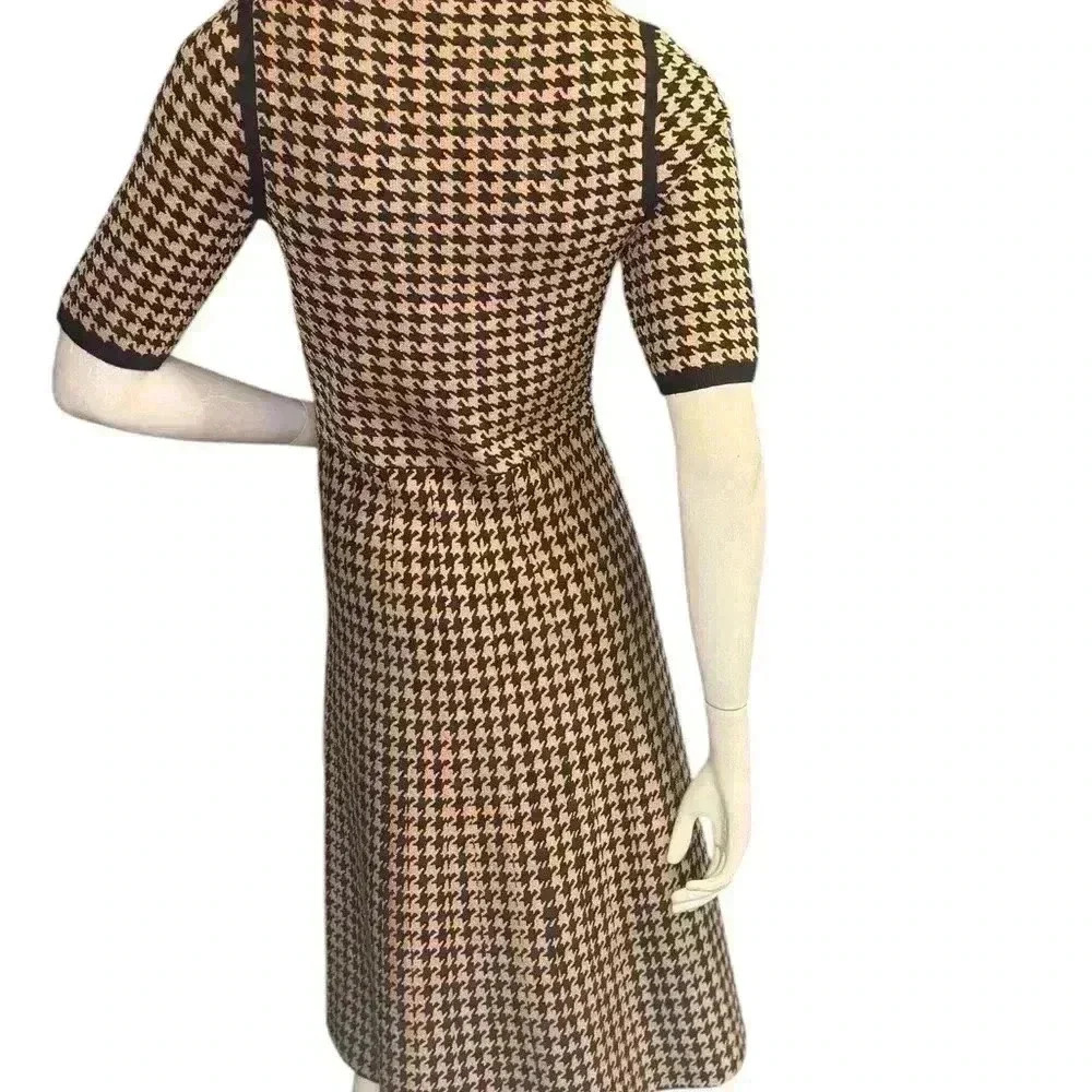 Ann Taylor Houndstooth Flare Dress Stretch Holiday Shimmer Size XS.  #311 - Picture 12 of 13